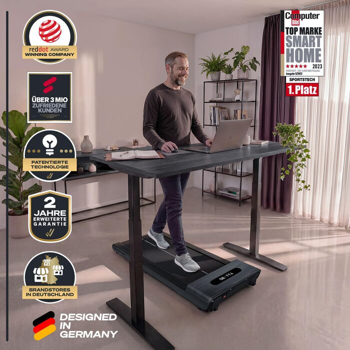 Складана бігова доріжка для ходьби Sportstech WoodPad Pro: компактна доріжка для дому та офісу, до 8 км/год, з лічильником кроків та підтримкою застосунку, витримує до 120 кг