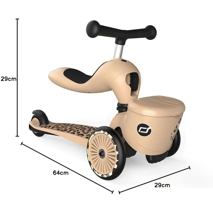 Біговел Scoot & Ride Highwaykick 1 Lifestyle Leopard з сидінням та контейнером для малюків