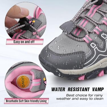 Дитячі спортивні кросівки UOVO для бігу, трекінгу та прогулянок (розміри 27-40, сірий/рожевий)