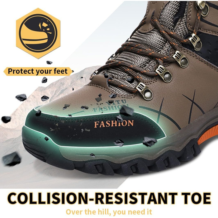 Чоловічі трекінгові черевики Littleplum Khaki 39 EU - тепла підкладка, дихаючі, антиковзаючі, високий верх