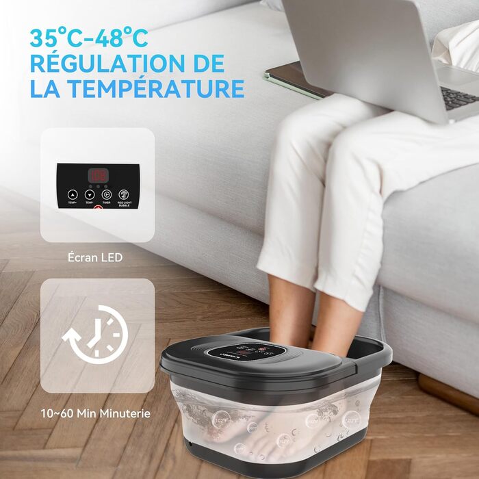 Електричне фут-масажер з підігрівом та функцією бульбашок, з червоним світлом, пемзою та роликами Shiatsu, для педикюру та розслаблення, подарунковий набір