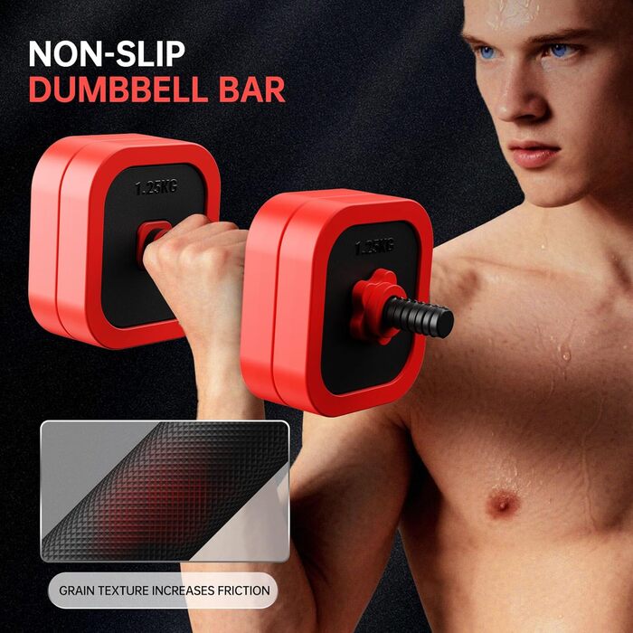 Набір гантелей JOROTO 10-30 кг 4-в-1: гантелі, штанга, гиря та бруси для фітнесу вдома. Підходить для силових тренувань та загальної фізичної підготовки.