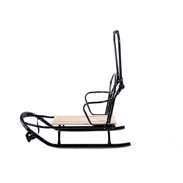 Металевий санний Oslo з спинкою, ременями безпеки, ручкою для штовхання та мішком для ніг. Ідеальний дитячий санки для дітей та дорослих. Витримує до 120 кг (O6 - без мішка для ніг)