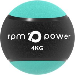 Медичний м'яч RPM Power 4 кг, зелений, гумовий, з нековзною ручкою для кросфіту, метання, стрибків, пліометрії