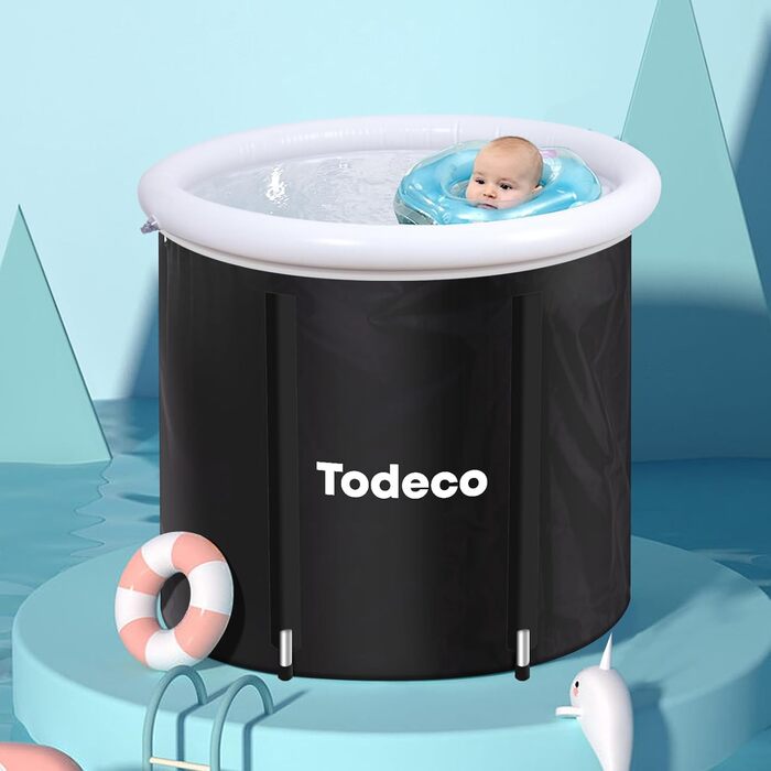 Todeco Преміум крижаня ванна для купання, 75 см, з кришкою та металевим каркасом, із 5 шарами ізоляції, для спортсменів і новачків, для криотерапії
