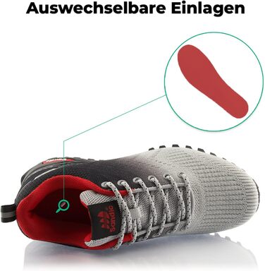 Трекінгові черевики Fusskleidung® жіночі/чоловічі для хайкінгу та трейлраннінгу, 36 EU, сіро-чорні