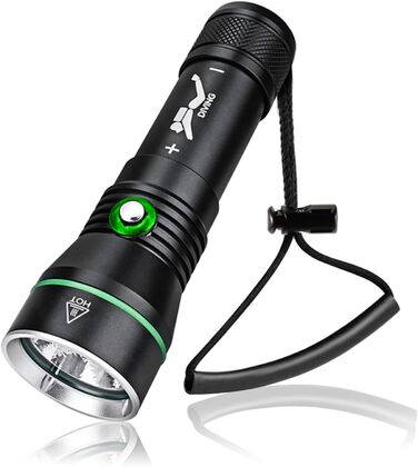 Підводний ліхтар WINDFIRE 8000 Люмен, водонепроникний, 3 режими, для снорклінгу та нічного дайвінгу, з акумулятором