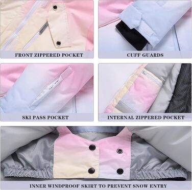 Комплект гірськолижний жіночий HOTIAN 2 в 1: куртка та штани, водонепроникний, вітронепроникний, для сноуборду та гірськолижного спорту, M, 2020+