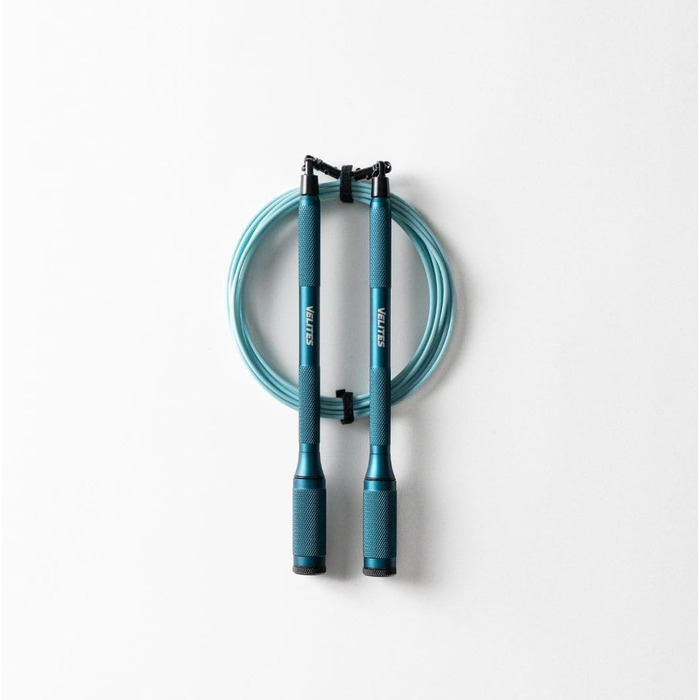 Скакалка для стрибків Velites Cyclone, ультралегка, преміум-дизайн, система 360°, блакитна