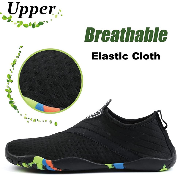 Чоловічі та жіночі аквашузи для плавання та відпочинку на воді, швидковисихаючі, легкі, дихаючі (40 EU, чорний)