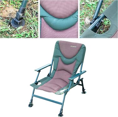 Крісло для риболовлі MK Angelsport 5 Seasons Pro Carpchair – комфортне, розкладне, регульоване по висоті, до 130 кг