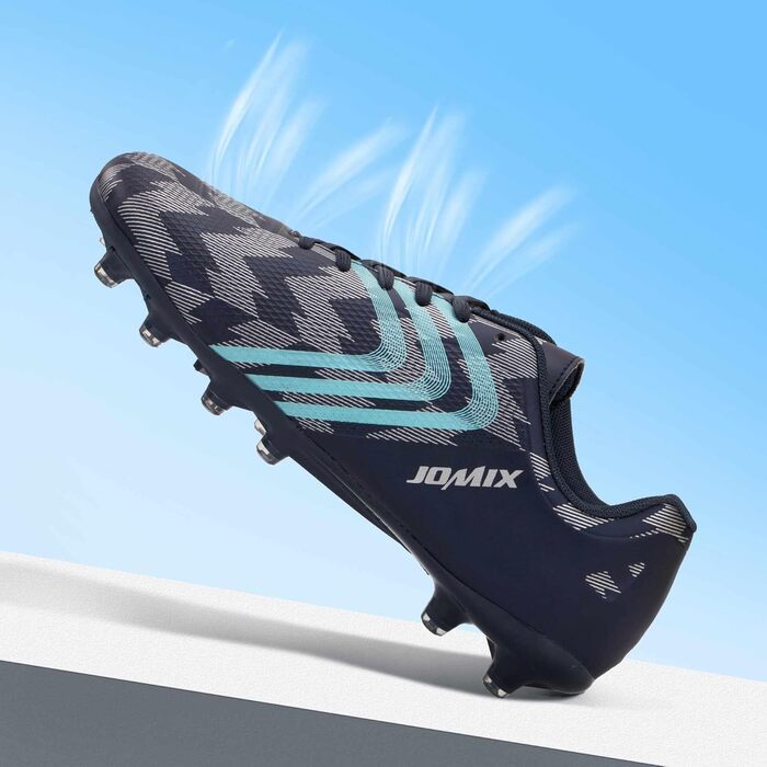 Футбольні бутси чоловічі JOMIX FG – легкі, з антиковзаючою підошвою та міцним синтетичним верхом (42 EU, Navy)