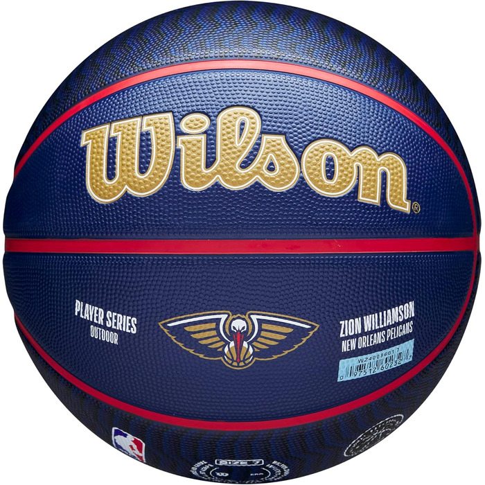 М'яч для баскетболу Wilson NBA Player Icon Outdoor - Size 7 (29.5 дюймів) та Mini Size 7 New Orleans Pelicans