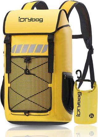 Водонепроникний рюкзак IDRYBAG для чоловіків 45L, 25L, для каякінгу та піших прогулянок, жовтий