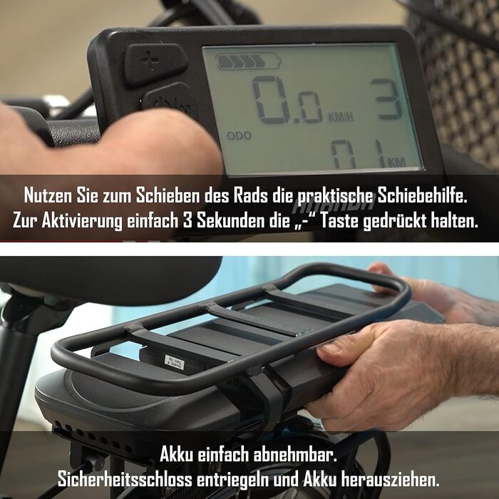 Електровелосипед складаний TELEFUNKEN, алюмінієвий, 250 Вт, Shimano, 36V акумулятор, LED-дисплей, 20 дюймів