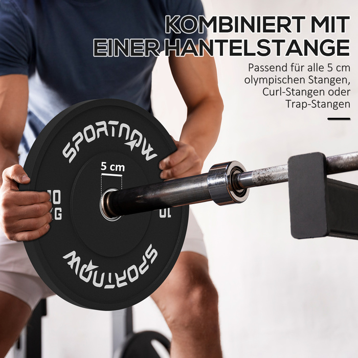 Набір гантелей SPORTNOW, 2 шт. по 10 кг, олімпійський стандарт, гума, тихі, чорні