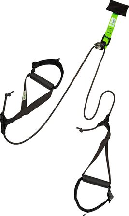 Тренажер для фітнесу eaglefit Sling-Trainer Base, петлі з роликом і дверним анкером, регулювання 80-155 см, світло-зелений