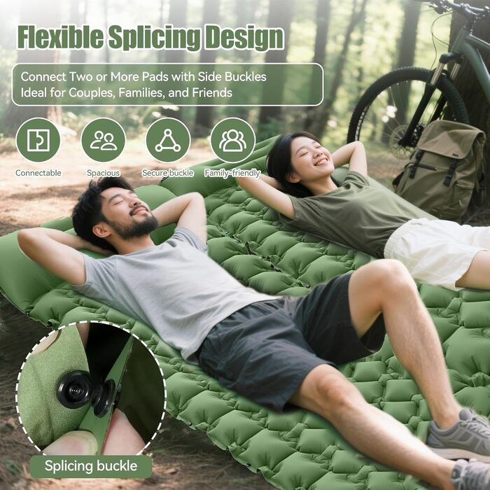 Isomatte самонадувна туристична, килимок для кемпінгу Ultraleicht з помпою та подушкою, водонепроникний, для відпочинку на природі