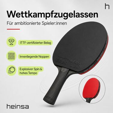 Ракетка для настільного тенісу Carbon Profi Black Edition ITTF (Горіх) з м'ячами та чохлом