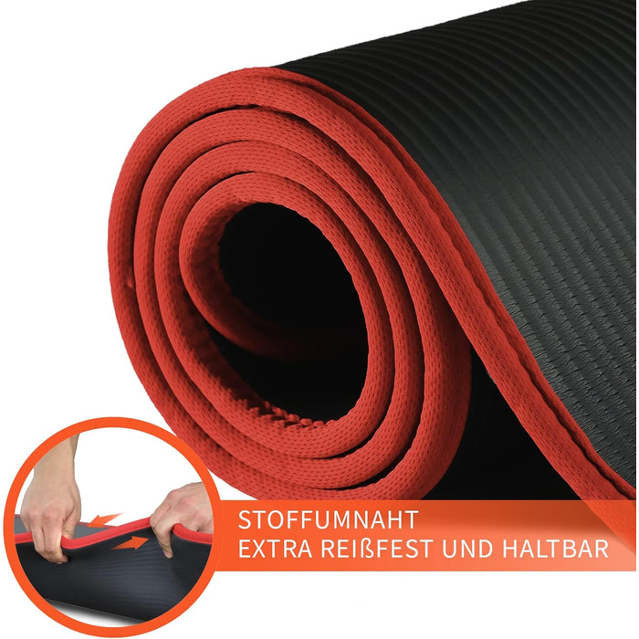 DH FitLife Килимок для фітнесу 183x61x1 см, нековзний, для йоги та тренувань, чорний, підвищена міцність