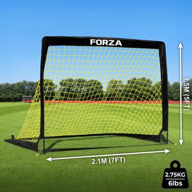 Ворота для футболу FORZA Pop-Up 2.1 x 1.5м (2 шт.) | Розкладні, портативні, для дітей та дорослих | Для саду та парку | Швидкий монтаж без інструментів