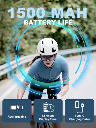 Розумний велосипедний шолом TMEOIIPY з LED-дисплеєм, USB-зарядкою та пультом для поворотників, для чоловіків і жінок