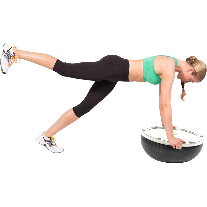 Дерев'яна баланс-дошка SportPlus з роликом та антиковзким покриттям, терапевтичний круїз із бічними ручками, тренажер рівноваги з ручками, віброплатформа для постави, реабілітація та йога Black/Sun з еластичними стрічками
