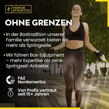 Стрибкове канат HONOR ATHLETICS - Ідеальний для Double Unders, боксу, MMA - Регульована довжина до 3 метрів - Для фітнесу (білий канат з чорною ручкою)