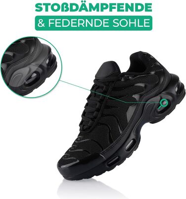 Спортивні кросівки для жінок та чоловіків з амортизацією, легкі бігові кросівки (45 EU, Чорний)