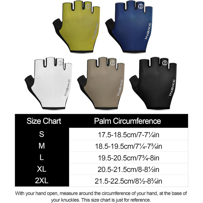 Рукавички велоінші INBIKE для MTB, короткі, напівпальцеві, літні, чорні та морські (PLAM=18.5-19.5cm)