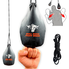 BULL DOZA FIGHT WEAR мішок для реакції, 1 кг, 2 м мотузка, чорний, М – боксерський захисний мішок для тренувань MMA, не для ударів