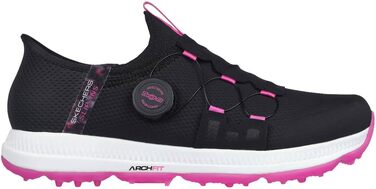 Жіноче golf-взуття Skechers Go Golf Elite 5 Arch Fit, водонепроникні сліпони, розмір 39 EU, чорно-рожевий колір
