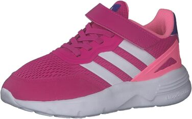 Кросівки Adidas для дітей унісекс, бігові, з еластичними шнурками, кольори фуксія та білий, розмір 38 EU