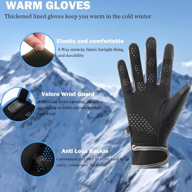 Рукавички сенсорні чоловічі/жіночі для спорту, тепла, зими, бігу, їзди на велосипеді, хайкінгу (чорні)