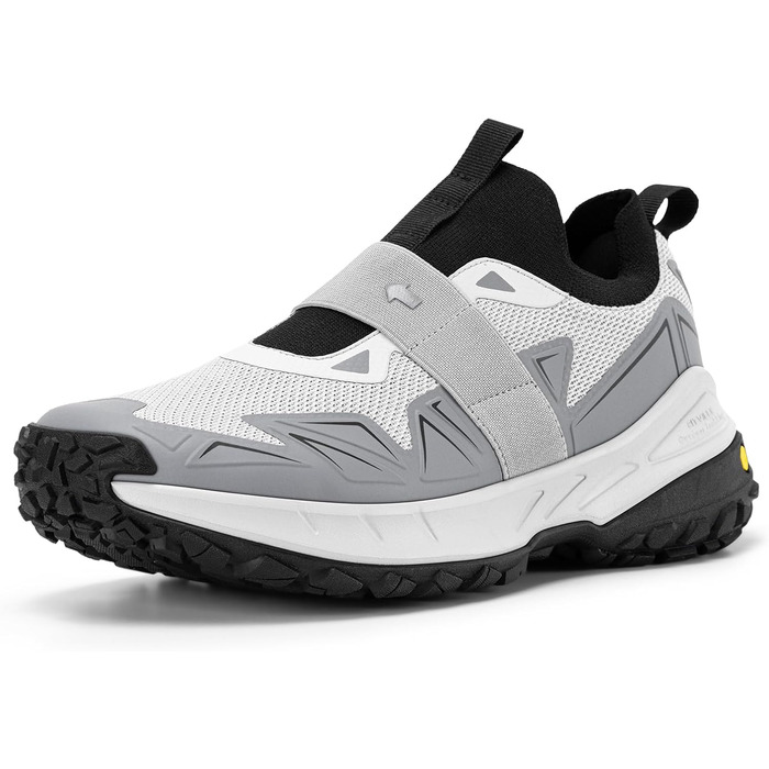 Черевики для хайкінгу FitVille для чоловіків, широкі, трекінгові, slip-on, Outdoor, дихаючі, для ходьби, антиковзаючі, повсякденні, широкі кросівки 47 EU X-широкі, Nebel Mondgrau