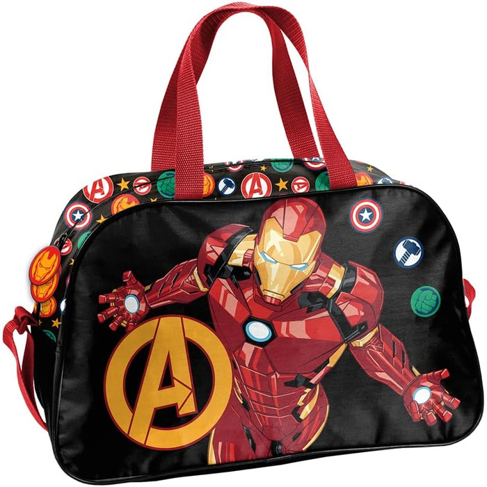 Сумка Avengers Marvel спортивна, дорожня, на плече з підсвічуванням, з брелоком
