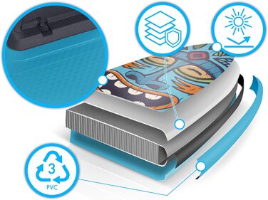 Надувний SUP-борд Soke Aquasurf 275x76x12 см - комплект з насосом, веслом, стропом та рюкзаком. Максимальне навантаження 85 кг