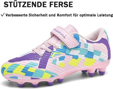 Дитячі футбольні бутси Firm Multi Ground - професійні, легкі, для гри на штучному покритті, зала, вулиця, тренування (32 EU, рожеві)