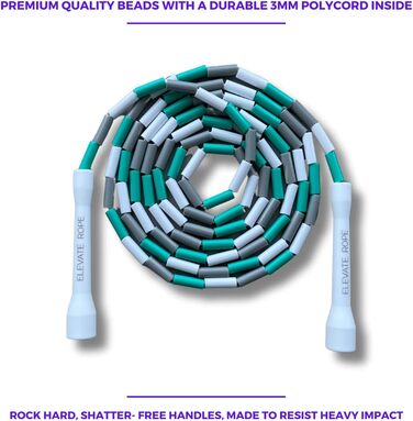 Набір скакалок Elevate Rope: 2 шт. з регулюванням, додаток для тренувань, для дорослих та дітей, швидкісні та з перлинками, для занять в приміщенні та на вулиці (блакитний)