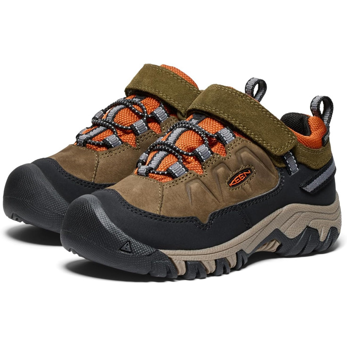 KEEN Targhee 4 Low - Водонепроникні трекінгові черевики для дітей (Dark Olive Gold Flame, 32/33 EU)