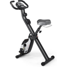 Ultrasport F-Bike 150/200: фітнес-велотренажер для дому, 8 рівнів опору, LCD дисплей, складна конструкція, для спортсменів та людей похилого віку, до 130 кг, матовий чорний