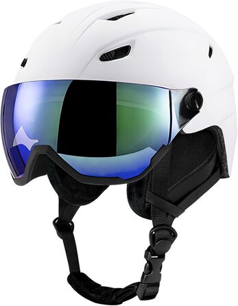 Шолом для лиж та сноуборду з маскою UV400, білий, унісекс, M