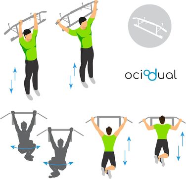 Рештокран для дверей OcioDual: турнік, петлі для підвіски, домашні тренування, фітнес