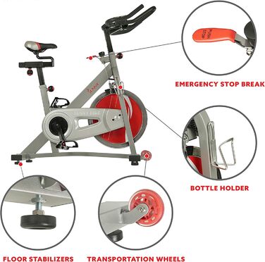 Велотренажер Sunny Health & Fitness Pro II з тримачем для пристроїв та розширеним дисплеєм, SF-B1995, для дому