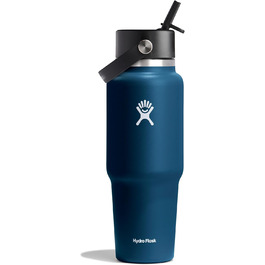 Термос-пляшка Hydro Flask 946 мл з трубочкою, вакуумна ізоляція TempShield, нержавіюча сталь, герметична, BPA-free, індиго
