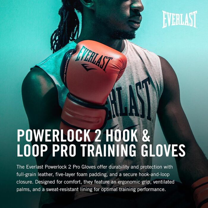 Боксерські рукавички Everlast Powerlock 2R (RED, 16OZ) – унісекс, дорослі