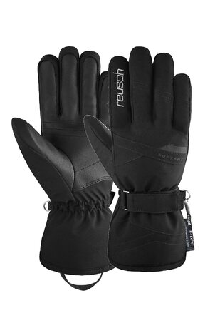 Жіночі гірськолижні рукавички Reusch Softshell, водонепроникні та теплі, чорно-сріблясті, розмір 6.5