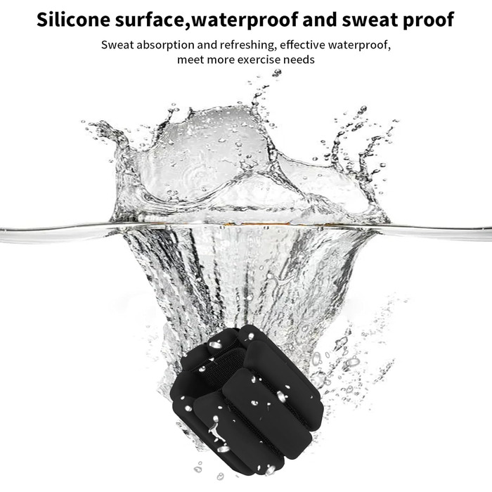 Регульовані вантажні манжети на зап'ястя та щиколотки - набір для йоги, танців, аеробіки (чорний)