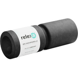 Ролик для масажу фасцій relexa Comfort з канавкою для хребта, масажер для всього тіла від напруги, 38x13 см, помаранчевий, з eBook