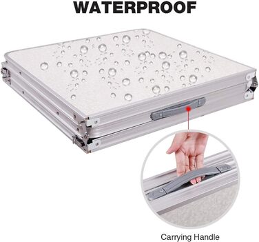 Складаний столик 60 см, портативний, для кемпінгу та пікніків, сад, на вулицю, регульована висота, алюмінієвий каркас, 60 x 45 x 25,9 см (Д x Ш x В)